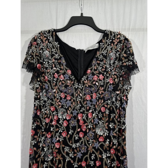 NWT $598 Mac Duggal [PLUS 18W ] Embellished Flutter Cap Sleeve V Neck Gown G1580 - Picture 9 of 15